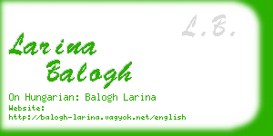 larina balogh business card